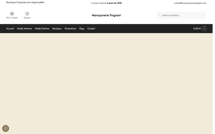 موقع Maroquinerie Poignant، متجر إلكتروني للمصنوعات الجلدية، من إنجاز توراك ديجيتال