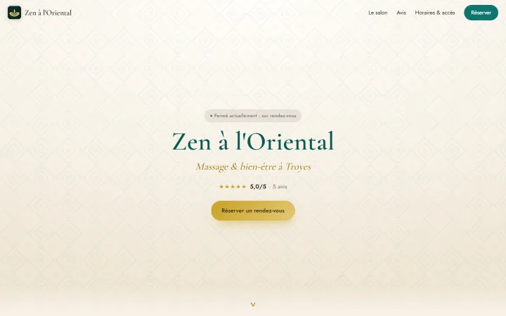 لقطة من موقع Zen a l'Oriental — مساج وعافية