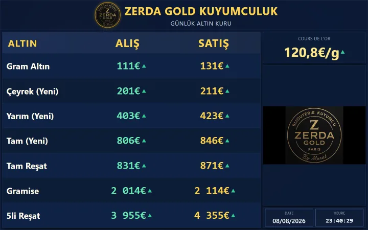 لقطة من موقع Zerda Gold — مجوهرات وثمن الذهب